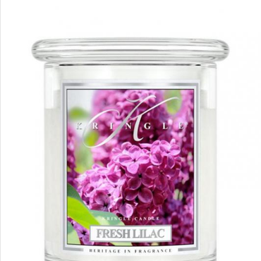  Kringle Candle - Fresh Lilac - średni, klasyczny słoik (411g) z 2 knotami Świeca zapachowa